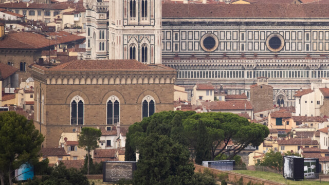 Firenze, veduta aerea della mostra fotografica "Toscana Rinascimento senza fine, la bellezza infinita" del fotoreporter Massimo Sestini 2020-09-11 © Massimo Sestini