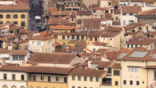 Firenze, veduta aerea della mostra fotografica "Toscana Rinascimento senza fine, la bellezza infinita" del fotoreporter Massimo Sestini 2020-09-11 © Massimo Sestini